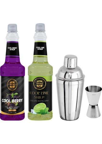 Cool Lime Cool Berry Shaker Jigger Set