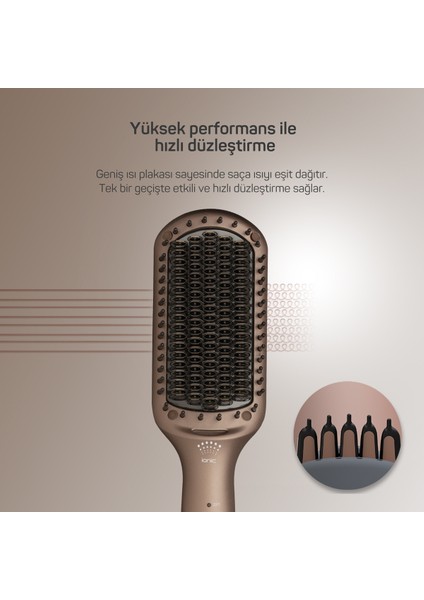 AR5082-T Superstar Pro Saç Düzleştirici Fırça - Toprak