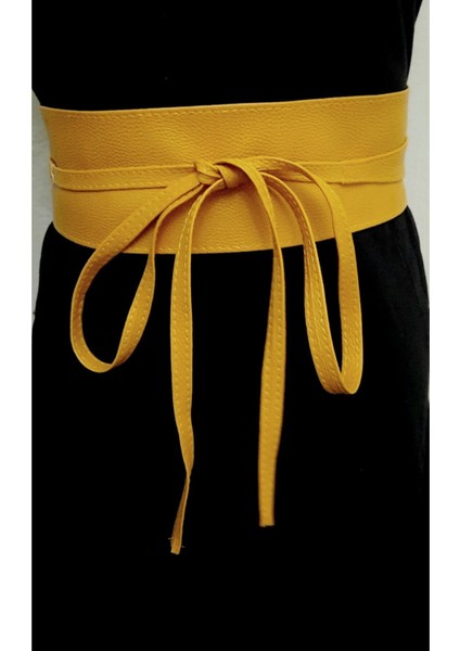 Bağcıklı Sarmal Kemer Hardal Sarı 0902