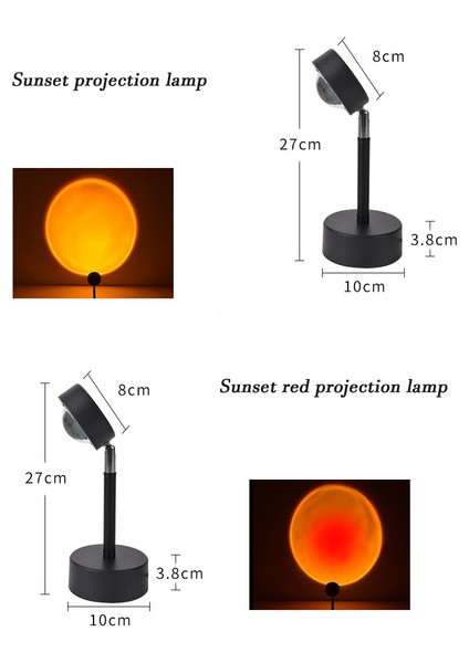 USB Gökkuşağı Günbatımı Kırmızı Projektör LED Gece Lambası Güneş Projeksiyon Masa Lambası Yatak Odası Bar Için Kahve Mağazası Duvar Dekorasyon Aydınlatma (Yurt Dışından)