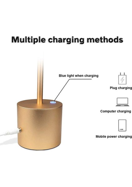 Akülü LED Taşınabilir USB Şarj Edilebilir Masa Lambası - Altın (Yurt Dışından)