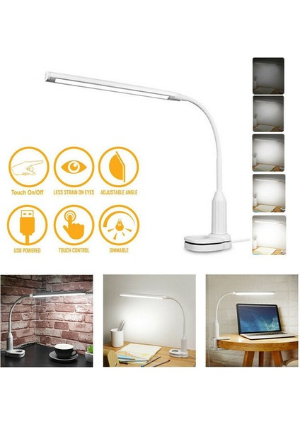 LED Esnek USB Dokunmatik Masa Lambası Çalışma Okuma Gece Lambası (Yurt Dışından)