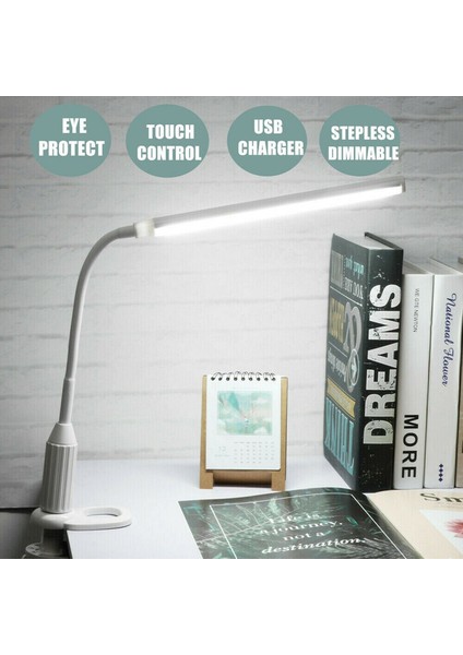 LED Esnek USB Dokunmatik Masa Lambası Çalışma Okuma Gece Lambası (Yurt Dışından)