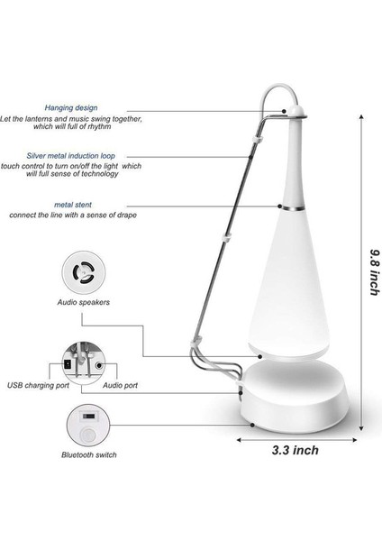 Ses LED Masa Lambası Dokunmatik Anahtarı Şarj Edilebilir Dim Kablosuz Şarj Çıkışı USB Okuma Masa LED Lamba (Yurt Dışından)