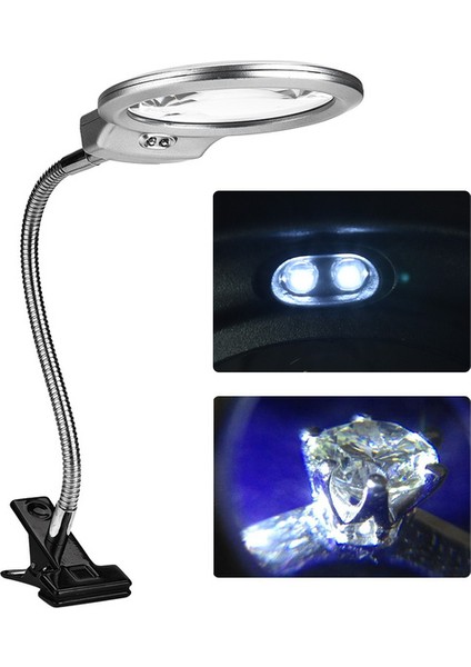 LED Büyüteç 2.5x / 5x Lens Büyüteç Masa Lambası Çalışma Masası (Yurt Dışından)