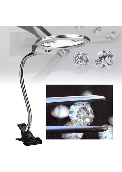 LED Büyüteç 2.5x / 5x Lens Büyüteç Masa Lambası Çalışma Masası (Yurt Dışından)