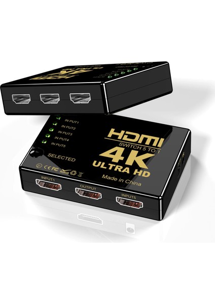 5 Port HDMI Switch Kumandalı HDMI Seçici 5 Giriş 1 Çıkış HDMI Çoğaltıcı HD1080P