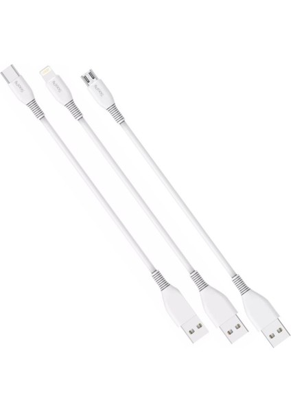 3in1 Type-C, Microusb, Lightning 24CM Kısa Şarj Koblosu Seti