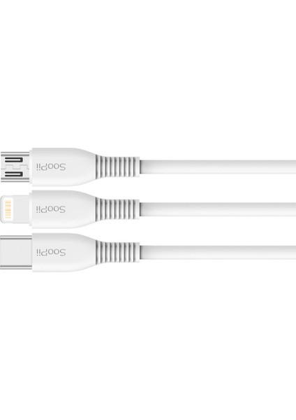 3in1 Type-C, Microusb, Lightning 24CM Kısa Şarj Koblosu Seti fiyatları
