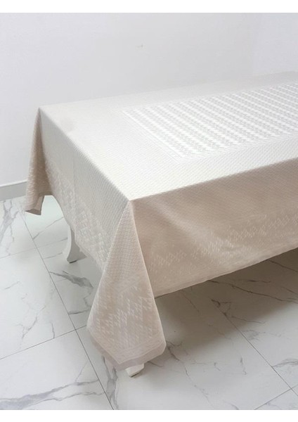 Ezgi Lüx Jakar Polycotton Kumaş Taş Masa Örtüsü Dikdörtgen 160x350 cm - 1070