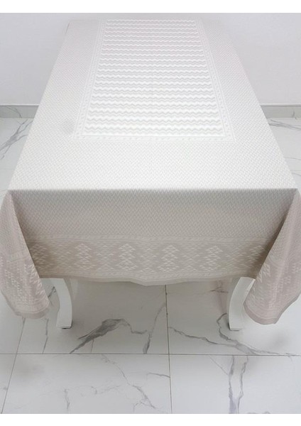 Ezgi Lüx Jakar Polycotton Kumaş Taş Masa Örtüsü Dikdörtgen 160x350 cm - 1070