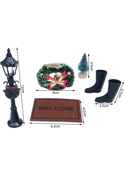 1/6 Ölçekli Bebek Evi Christmastree Çelenk Çan Ağacı Duvar Dekor Için Dıy Accs (Yurt Dışından)