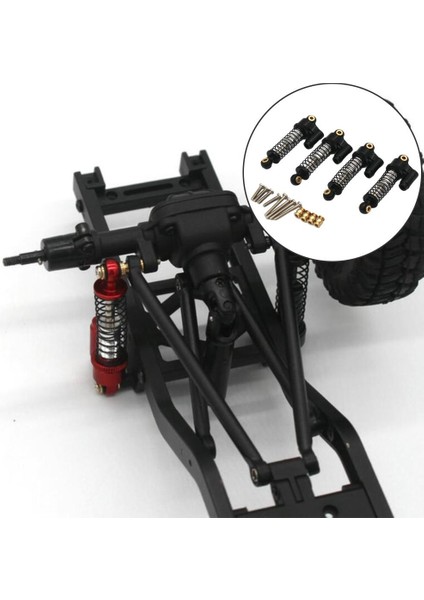 4 Parça Amortisör 1:18 Uzaktan Kumanda Araç Siyah Için Dişli Tele Damper (Yurt Dışından)