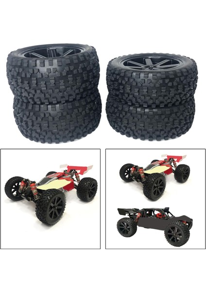 Rc Lastikler Modifikasyon Aksesuarları Dıy Için Wltoys 124018 124017 1/12 Rc Araba 4 Adet Ön ve Arka (Yurt Dışından) modelleri