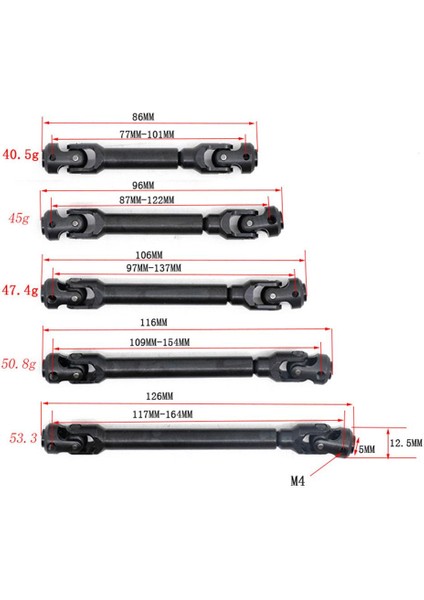 Metal Yükseltme Cvd Merkezi Tahrik Mili Eksenel SCX10 D90 Için 1/10 Rc Paletli Araba 97-137MM (Yurt Dışından) fırsatları