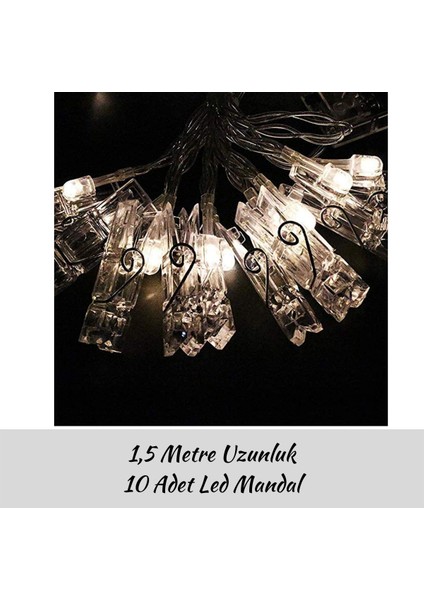 LED Işıklı Fotoğraf Mandalları 10 Lu 1,5 Metre fiyatları
