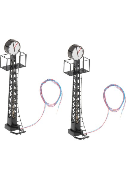 2x Model Demiryolu Işıkları Ho Ölçekli LED Lamba Kum Masası Mikro Peyzaj Siyah (Yurt Dışından)