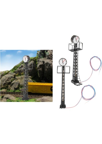2x Model Demiryolu Işıkları Ho Ölçekli LED Lamba Kum Masası Mikro Peyzaj Siyah (Yurt Dışından)