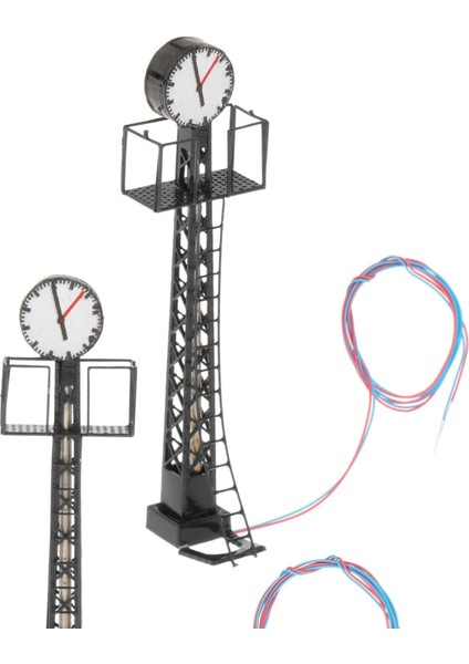 2x Model Demiryolu Işıkları Ho Ölçekli LED Lamba Kum Masası Mikro Peyzaj Siyah (Yurt Dışından)