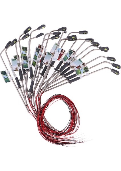 40 Adet Model 1: 100 Mini LED Sokak Işıkları Tek Kafa Demiryolu Lambası Post Ho Ölçeği (Yurt Dışından)
