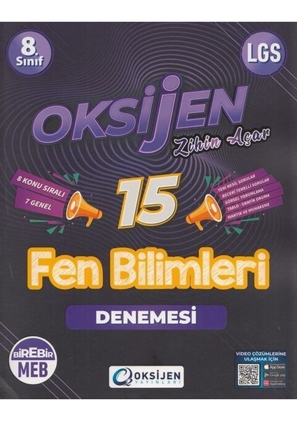 Oksijen Yayınları 8. Sınıf LGS Fen Bilimleri 15 Deneme