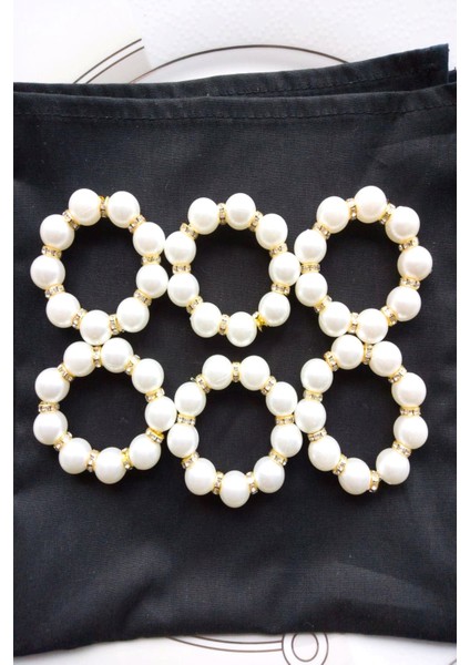 6 Adet Gold Taş Detaylı Inci Peçete Yüzüğü fırsatları