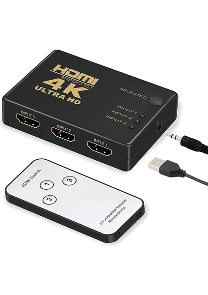 3 Port HDMI Switch Kumandalı HDMI Seçici 3 Giriş 1 Çıkış HDMI Çoğaltıcı HD1080P