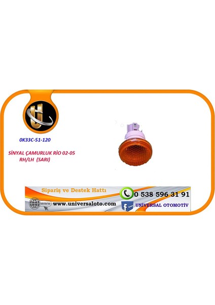 Sinyal Çamurluk Rio 00-02 Rh/lh (Sarı)