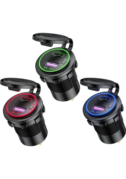 Araba Motosiklet Gemi Modifiye USB Şarj Su Geçirmez Pd + Qc3.0 Hızlı Şarj, Model: 60CM Hattı ile (Yurt Dışından) fırsatları