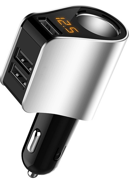 HY10 3 In 1 Çakmak Dönüşüm Fiş Araç Şarj Cihazı Gümüş (Yurt Dışından)