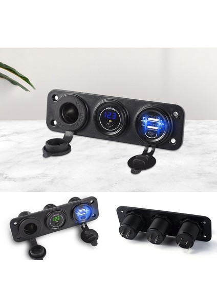 Çok Fonksiyonlu Dijital Ekran Çift USB Araç Şarj Cihazı (Yurt Dışından)