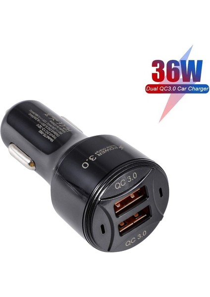 TE-092 36W Çift Qc3.0 USB Hızlı Araç Şarj + USB Mikro USB Veri Kablosu Seti Siyah (Yurt Dışından) fırsatları