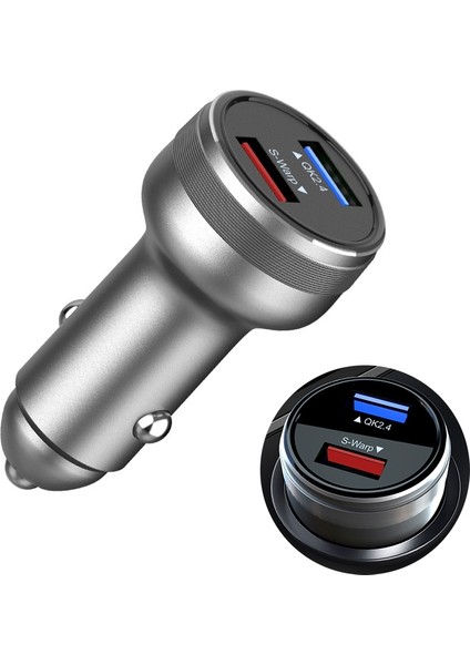 Oneplus Gümüş Için Dash / Warp 30W Araba Flash Şarj Cihazı (Yurt Dışından)
