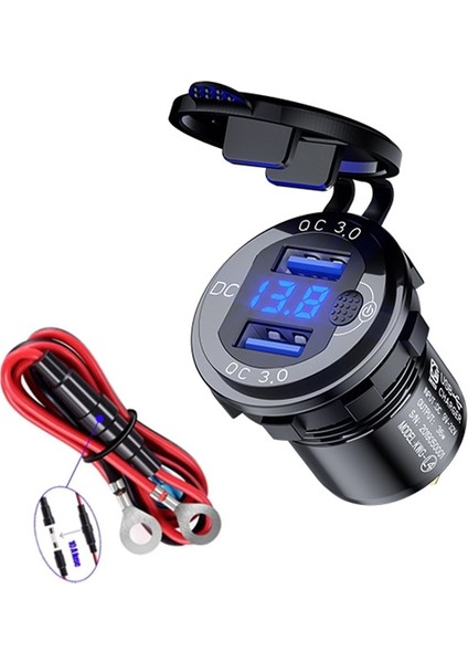 Araba USB Şarj Cihazı Altın Kabuk Terminal Özellikleri Ile: Siyah Kabuk ile 60CM Hattı (Yurt Dışından)