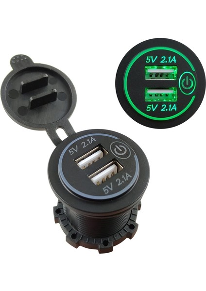 Araba Motosiklet Modifiye Şarj Çift Açıklık 4.2A ile Dokunmatik Anahtarı USB Araç Şarjı (Yurt Dışından)