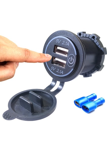 Araba Motosiklet Modifiye Şarj Çift Açıklık 4.2A ile Dokunmatik Anahtarı USB Araç Şarjı (Yurt Dışından) fırsatları
