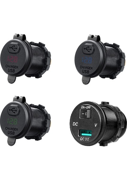 Araba Motosiklet Modifiye USB Şarj Anahtarı ile 12-24 V Hızlı Şarj (Yurt Dışından) fiyatları