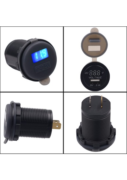 USB Şarj Güç Çıkışı Adaptörü 2.1A 5 V IP66 LED Dijital Voltmetre + 60CM Kablo (Yurt Dışından) modelleri