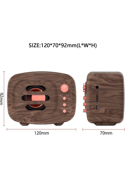 B11 Bluetooth 5.0 Retro Tarzı Kablosuz Bluetooth Hoparlör Ahşap (Yurt Dışından)