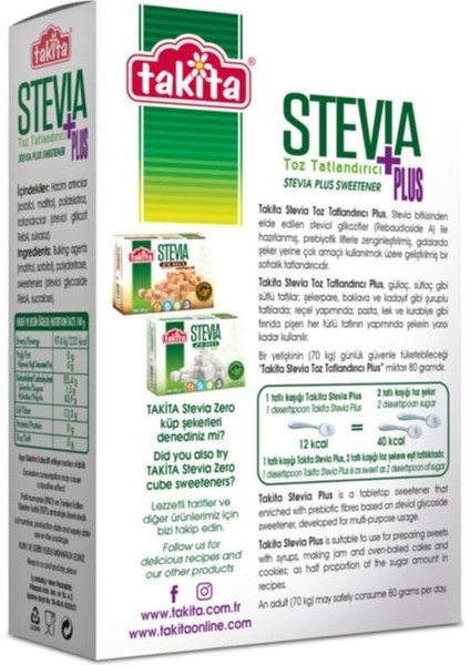 Stevia Plus Toz Tatlandırıcı 250 gr x 2