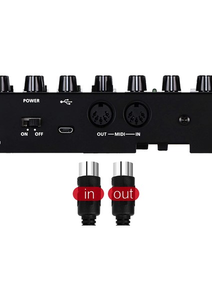 1.5 Metre Midi Kablo Mıdı To Mıdı 5 Pin Dın Mıdı Klavye Org Kablosu Rack Synth Sampler Harici Ses Kartı