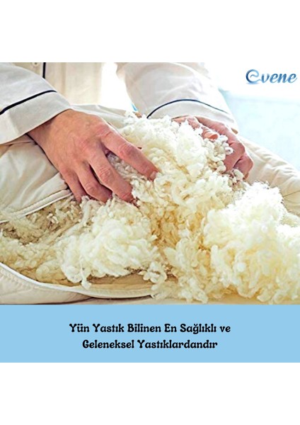 Yün Yastık Saf Doğal Uyku Yastığı Merinos Yünü Antialerjik 1500 gr Özel Çantalı