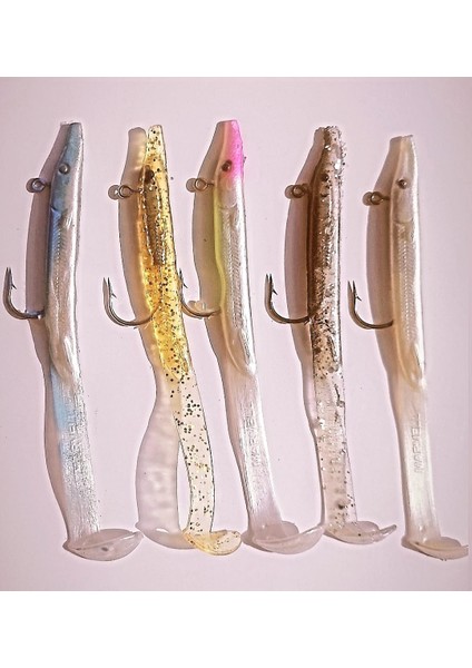 2022 Model Levrek - Çinekop - Lüfer - Turna - Baracuda Silikon Balık Seti ( 10 cm 6 gr 5'li Set )