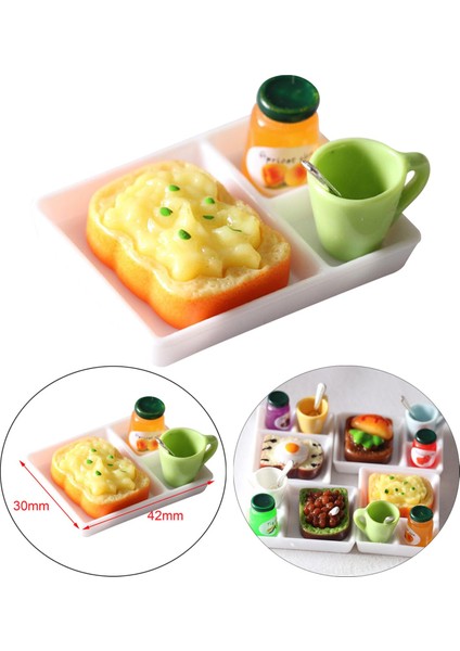 Simülasyon Kahvaltı Tost ve Reçel Mutfak 1/12 Dollhouse Fotoğraf Prop Patates Patates Ekmek Için Oyun (Yurt Dışından)
