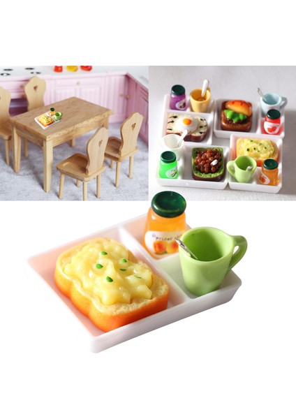 Simülasyon Kahvaltı Tost ve Reçel Mutfak 1/12 Dollhouse Fotoğraf Prop Patates Patates Ekmek Için Oyun (Yurt Dışından)