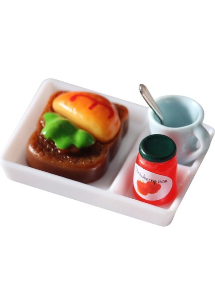 Simülasyon Kahvaltı Tost ve Reçel Mutfak 1/12 Dollhouse Fotoğraf Prop Veggie Burger Için Oyun (Yurt Dışından)