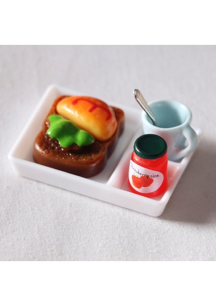 Simülasyon Kahvaltı Tost ve Reçel Mutfak 1/12 Dollhouse Fotoğraf Prop Veggie Burger Için Oyun (Yurt Dışından)