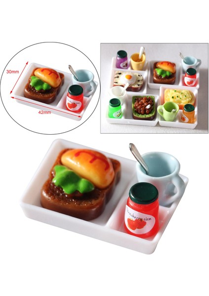 Simülasyon Kahvaltı Tost ve Reçel Mutfak 1/12 Dollhouse Fotoğraf Prop Veggie Burger Için Oyun (Yurt Dışından)