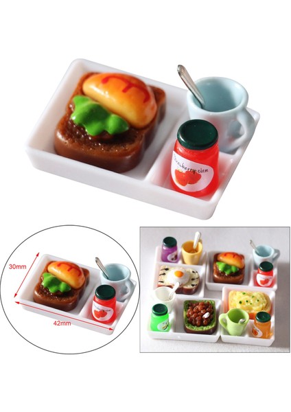 Simülasyon Kahvaltı Tost ve Reçel Mutfak 1/12 Dollhouse Fotoğraf Prop Veggie Burger Için Oyun (Yurt Dışından)