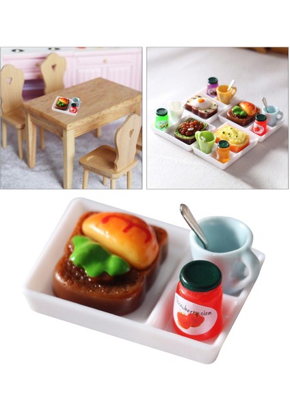 Simülasyon Kahvaltı Tost ve Reçel Mutfak 1/12 Dollhouse Fotoğraf Prop Veggie Burger Için Oyun (Yurt Dışından)
